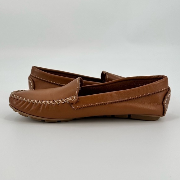 GUIMARAES Women’s Brown Leather Soft Slip On Moccasins/Loafers Size 37/6.5 - Picture 4 of 11